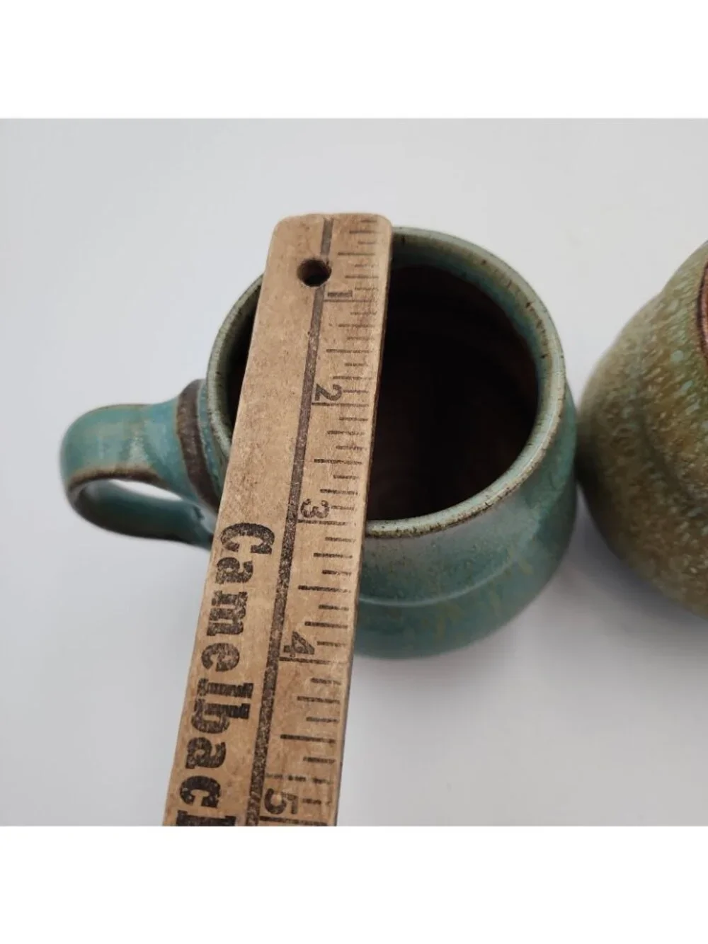 Pair Set 2 Handmade Coffee Mugs Pottery Ceramic Cups Multicolor Signed Artisan